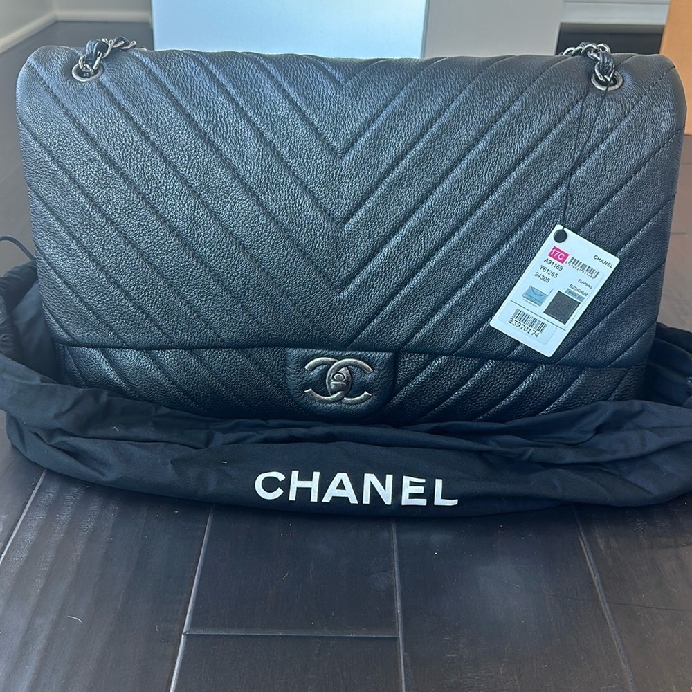 Chanel never carried Ruthenium Flapbag XXL travel bag